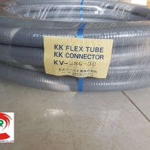 Ống ruột gà lõi thép bọc nhựa màu xám 1