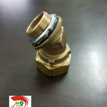 Đầu nối ống ruột gà lõi thép 45 độ bằng đồng Nippon Seam